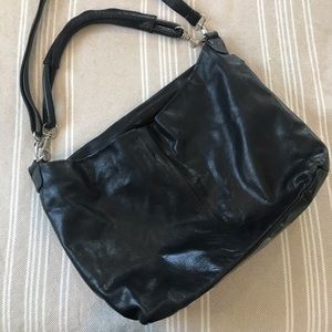 Genuine Italian Leather Black Hobo Bag